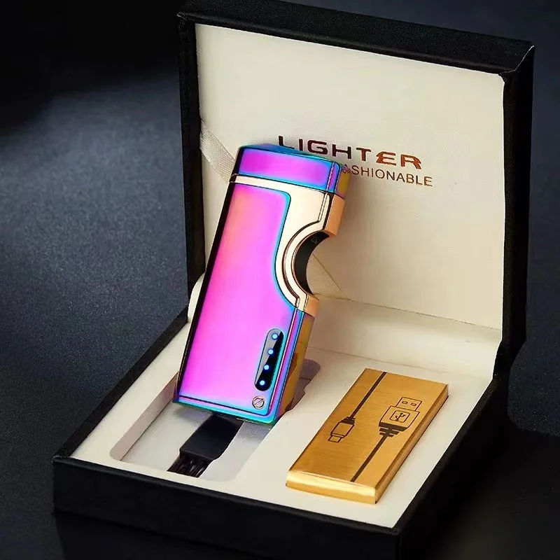 Jiaxin Popular Infrared Laser Induction Touch USB Dual Arc Lighter Dural Arc Electric Plasma Lighter Dual Arc Lighter Notch