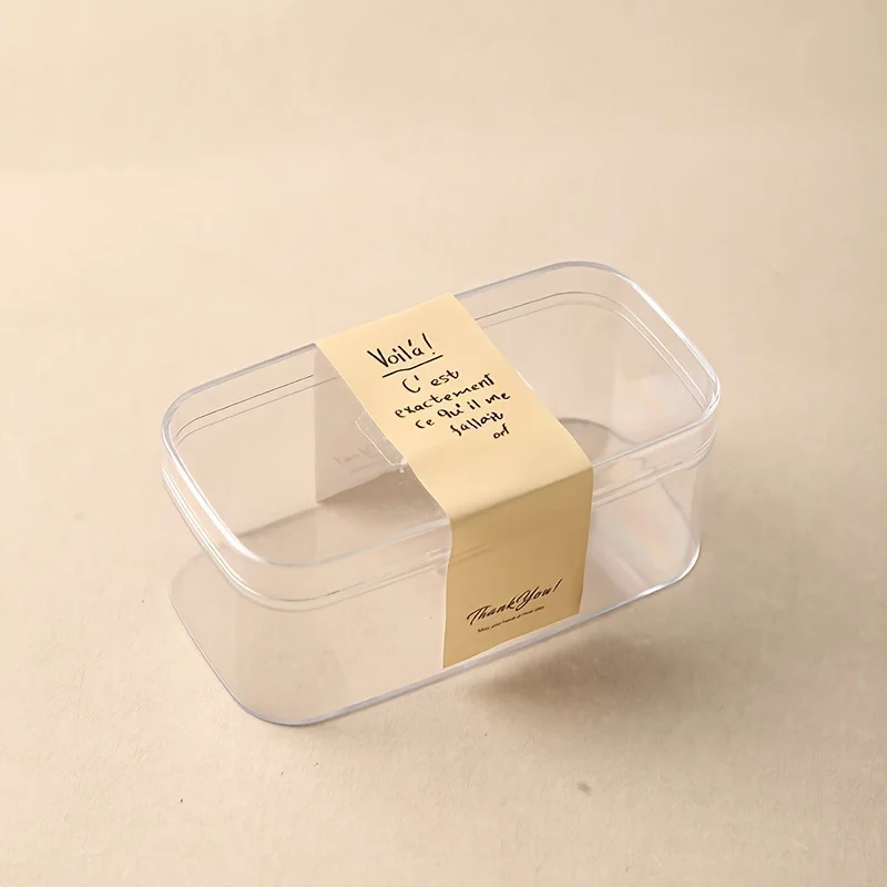 Wholesale transparent square PS plastic tiramisu dessert container pastry packaging box