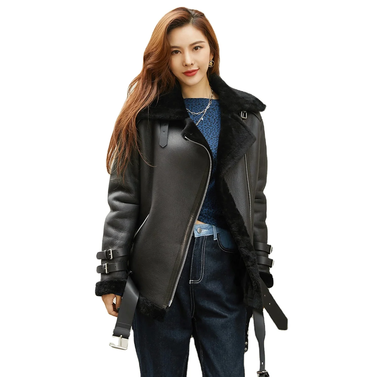Half Windbreaker Hoodie Woman Fur Jacket Leather Coat Fox with Women Woman Woolen Wholesale factory direct spot