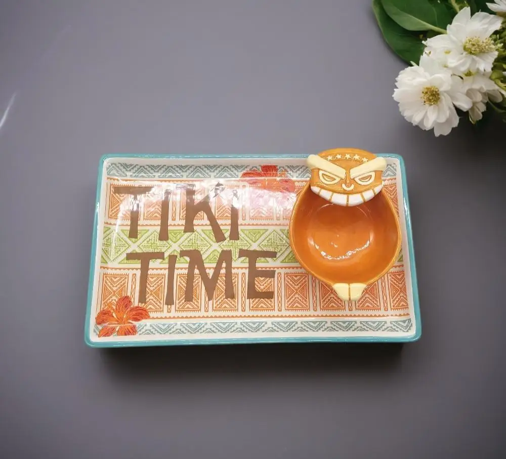 manufacturer cheap custom owl design ceramic chips and dips plate with bowl