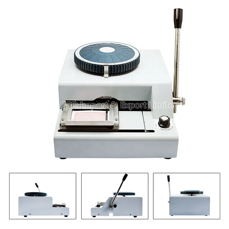 68 70 72 Character Letter Plastic Credit ID Plate Number Embosser Manual PVC Card Embossing Machine