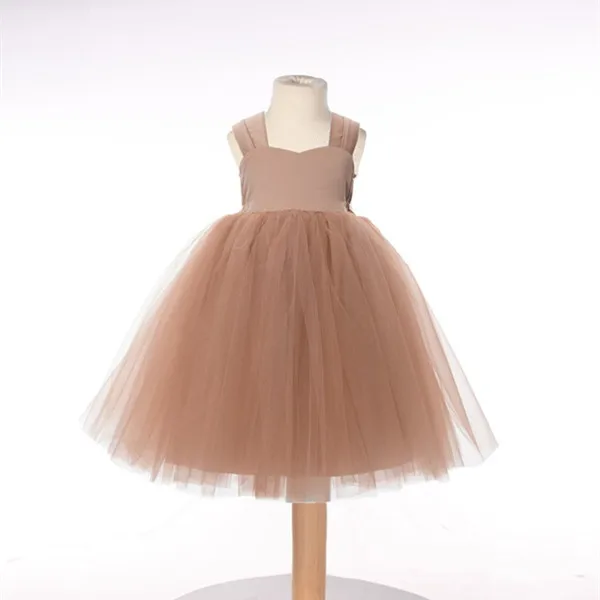 Satin Tulle Flower Girl Dress Tutu Birthday Dresses Baby Frock Design