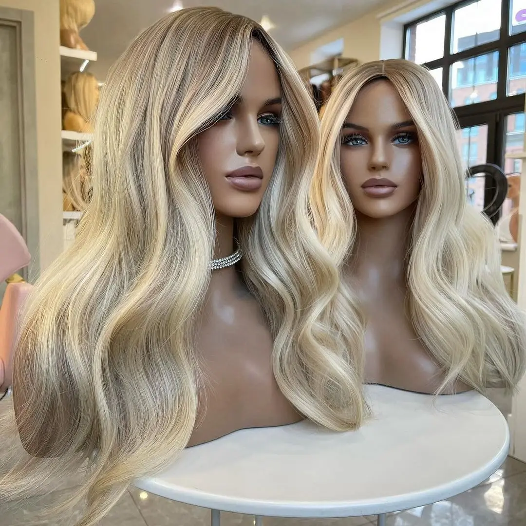 zhensili top European Human Hair Lace ash Blonde HD Full Lace Net Topper 8x8 Swiss Lace Toupee for white girl
