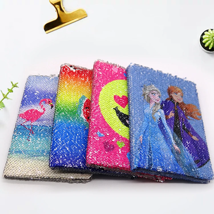 
Hot Sell Writing Student Diary Hardcover Notebook Journal Cartoon Sequin Notebook 