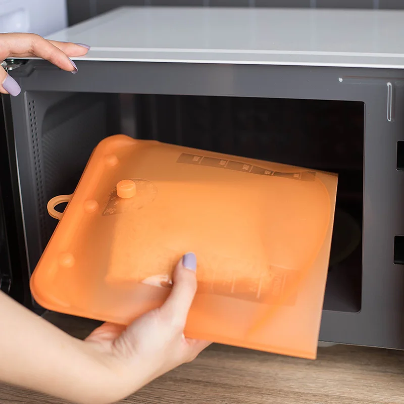 Newest Design BPA Free Food Storage Bags Vacuum Food Packaging Silicone Bags For Fruit Vegetable Storage