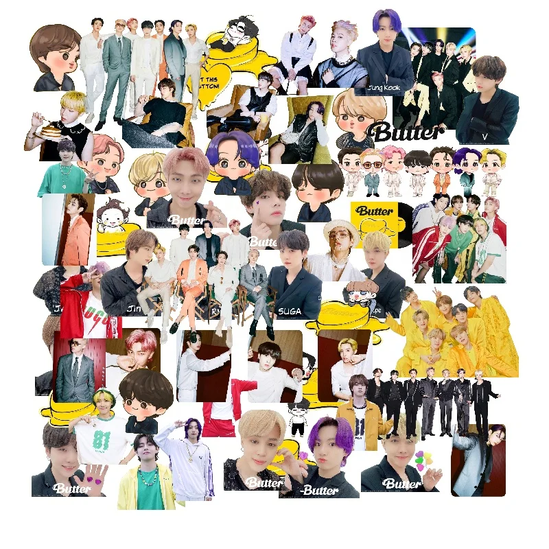 
Wholesale 60pcs/set KPOP Idol Merchandise Bangtan Boys Butter Decorative Sticker 