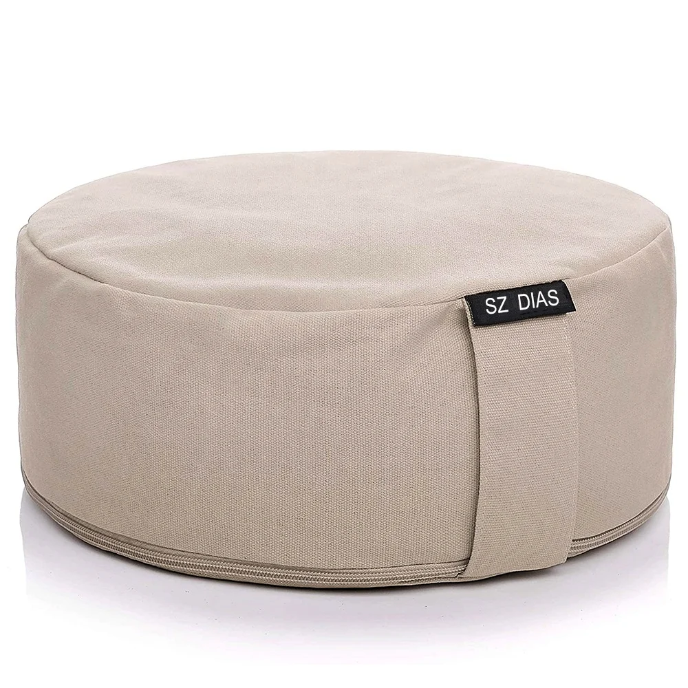 high quality buckwheat filled zafu yoga meditation round floor cushion