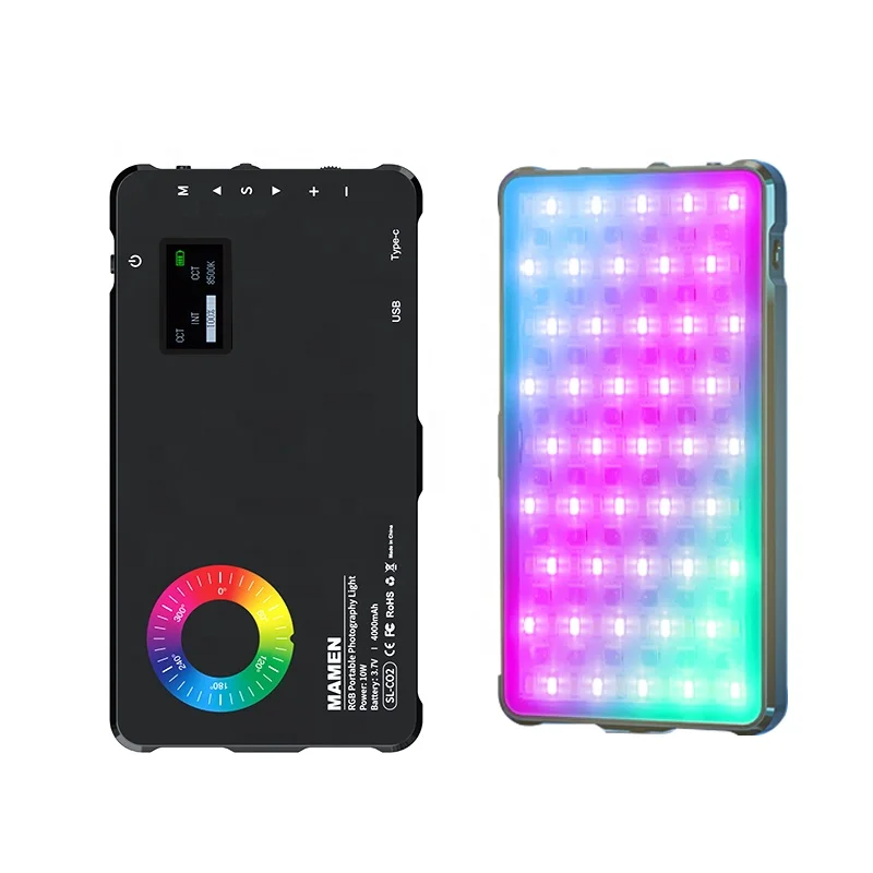 Full Color LED Camera Light CRI95  Rechargeable RGB Photography Light TikTok Vlog Spotlight Portable Led Camera Video Light