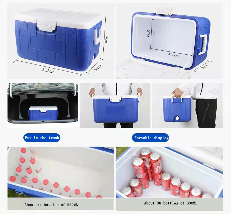 factory wholesale 30L 2-8 degree plastic foam cooler box and temperature display insulated rotomolded cooler