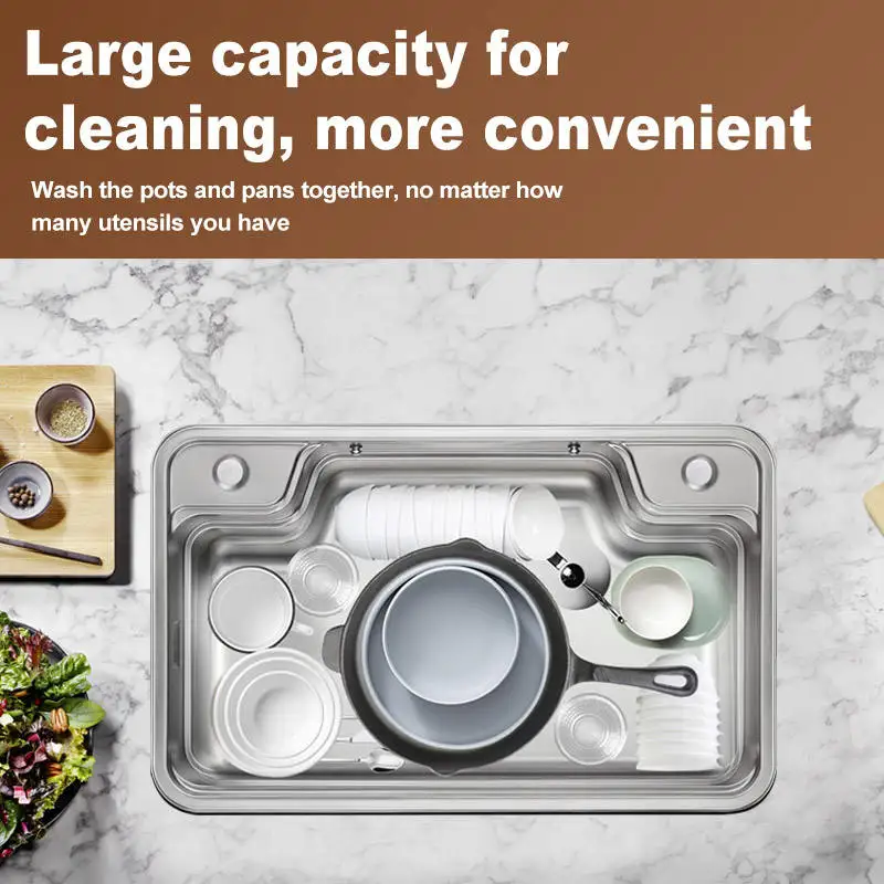 NODMA Household Stainless Steel Multi-function Embossed Large Single groove