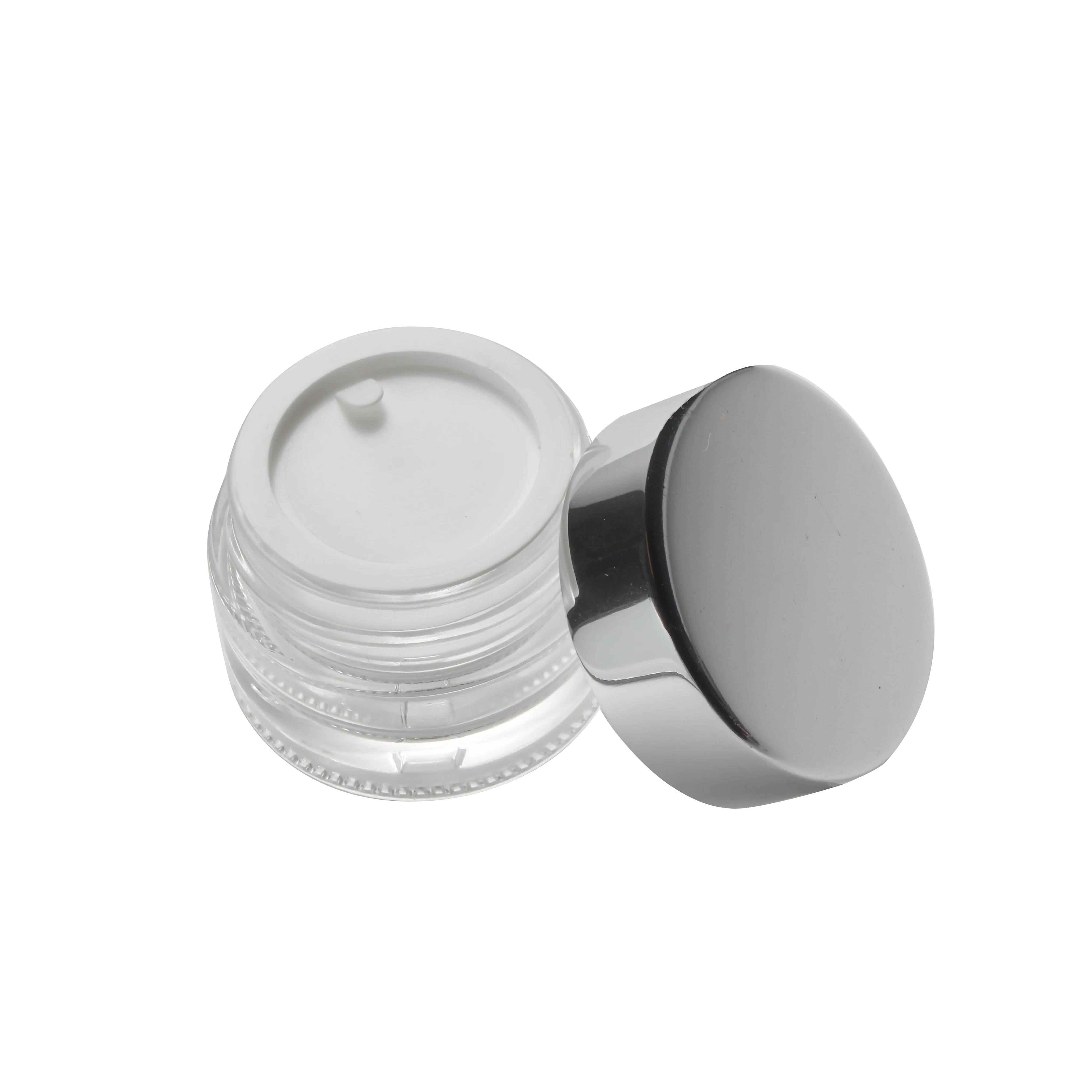 GJ15A luxury empty lip scrub container packaging 15g face cream glass jar Aluminum cap glass jar with PP Inner cap