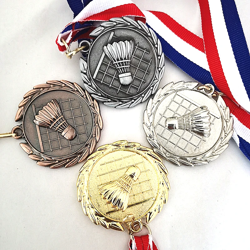Custom Sport Gold Silver Color Badminton Medal Football Soccer Medals And Trophies