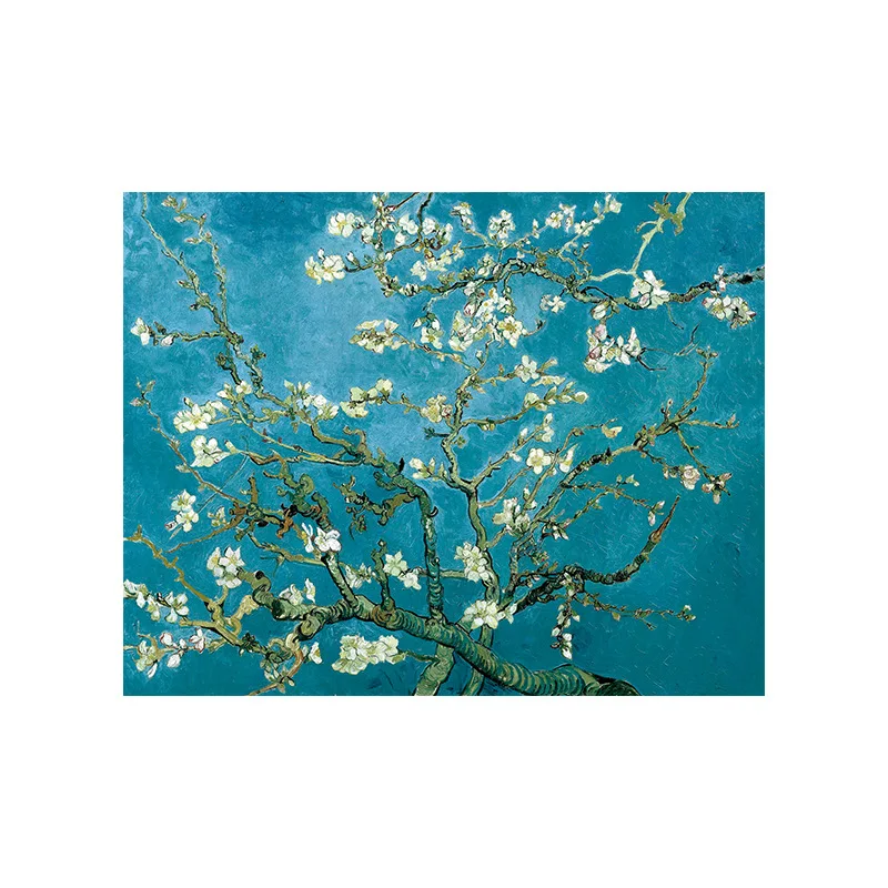 Wieco Art Almond Blossom Modern Framed Floral Giclee Canvas Prints By Van Gogh Famous Oil Paintings Reproduction Flowers Picture