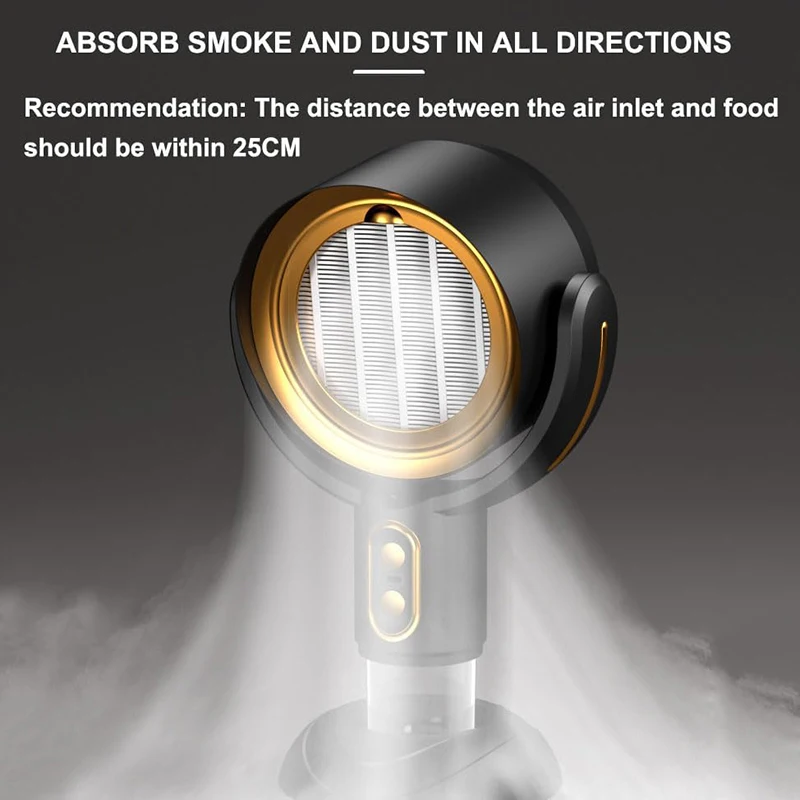 USB Charging High Suction Portable Desktop Range Hood Mini Kitchen Hood with 2 Gears and Oil Cup