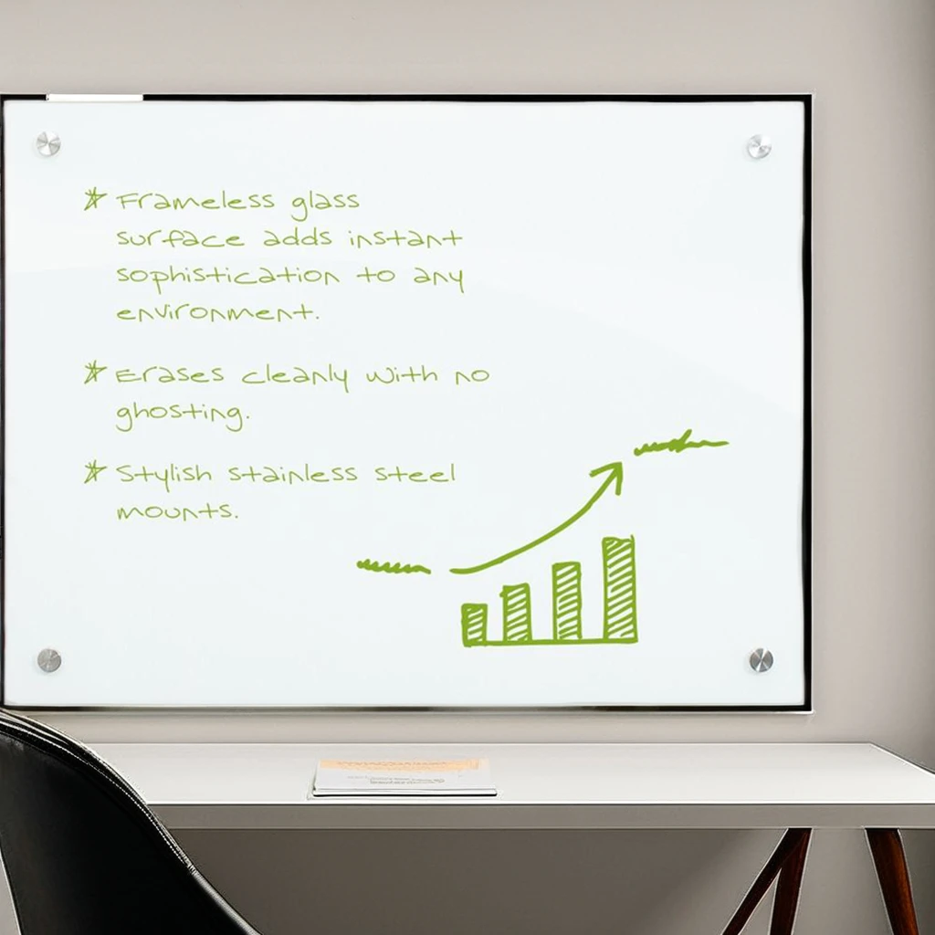 Custom Print Frameless Dry Erase Weekly Planner Board Magnetic Dry Erase Tempered Glass Whiteboard