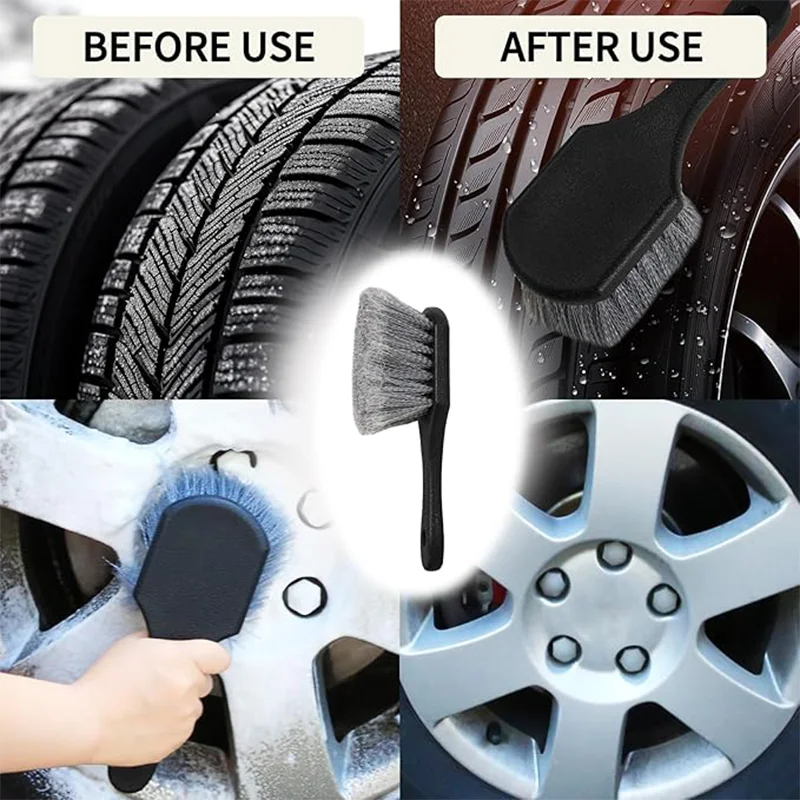 Hotsale Car Wheel hub brush Detail Wash Cleaning Brush With Plastic Handle