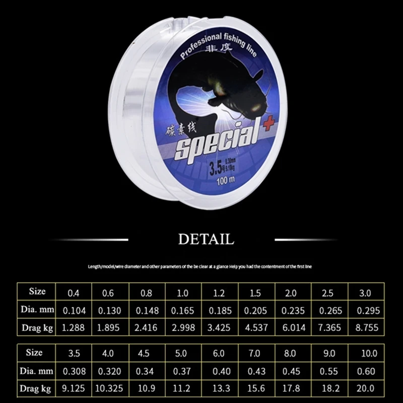 Wholesale Fluorocarbon Fishing Lines 100m OEM Rock Ocean Beach Benedict Fishing Line Monofilament