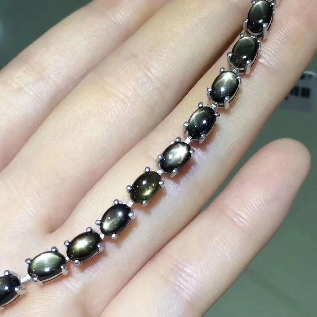 Hot Popular Hot Sell Custom Photo Designer 925 Sterling Silver  Natural Sapphire Bracelet