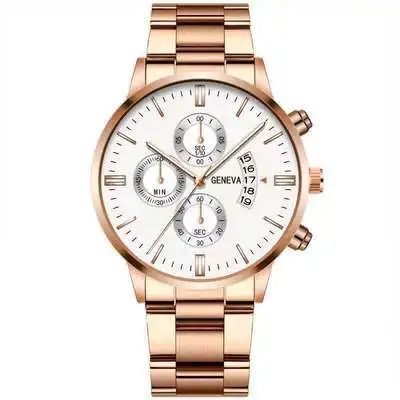 Factory Direct Sale Novelty Classic Clock Custom Logo Multifunction Chronograph men Quartz Watch Stainless Steel Band 37