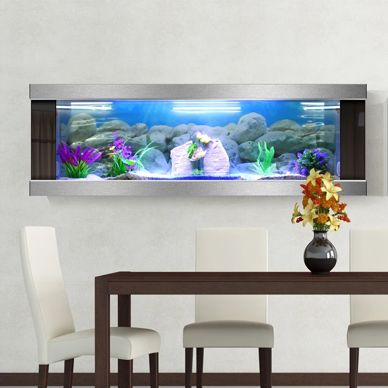 small wall hanging household large aquarium glass aquarium European wall hanging goldfish tank Pool Fish Tank