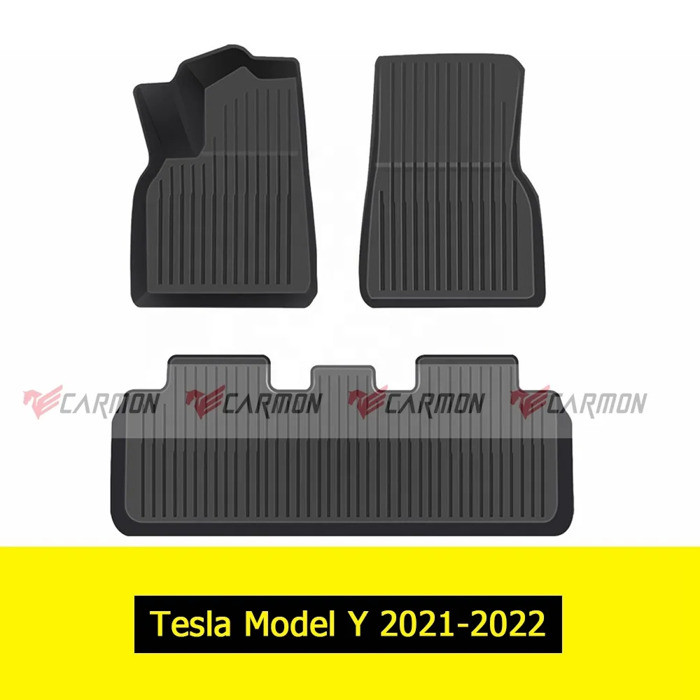Автомобильный 3D Противоскользящий водонепроницаемый коврик для ног Tesla модель