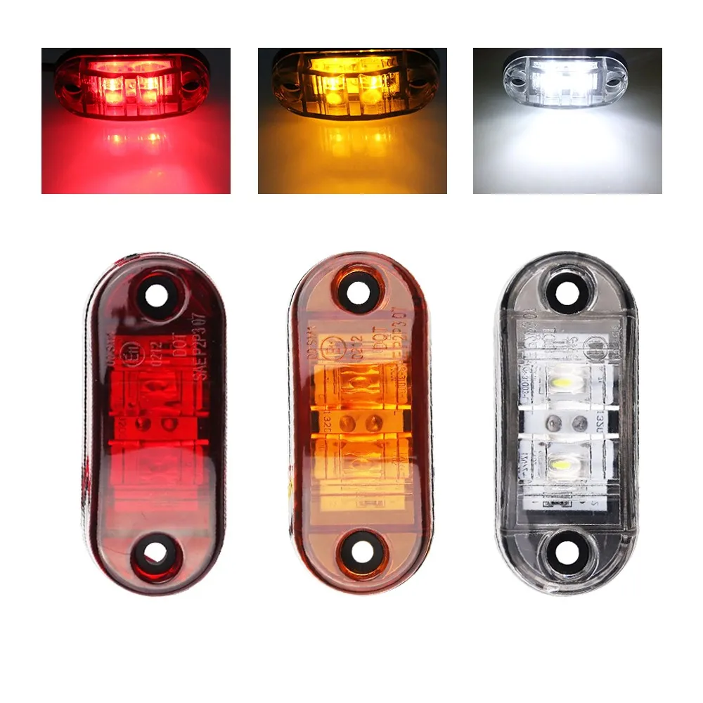 
Led light car three color amber white 3.8 inch 12v/24v red truck side lamp 