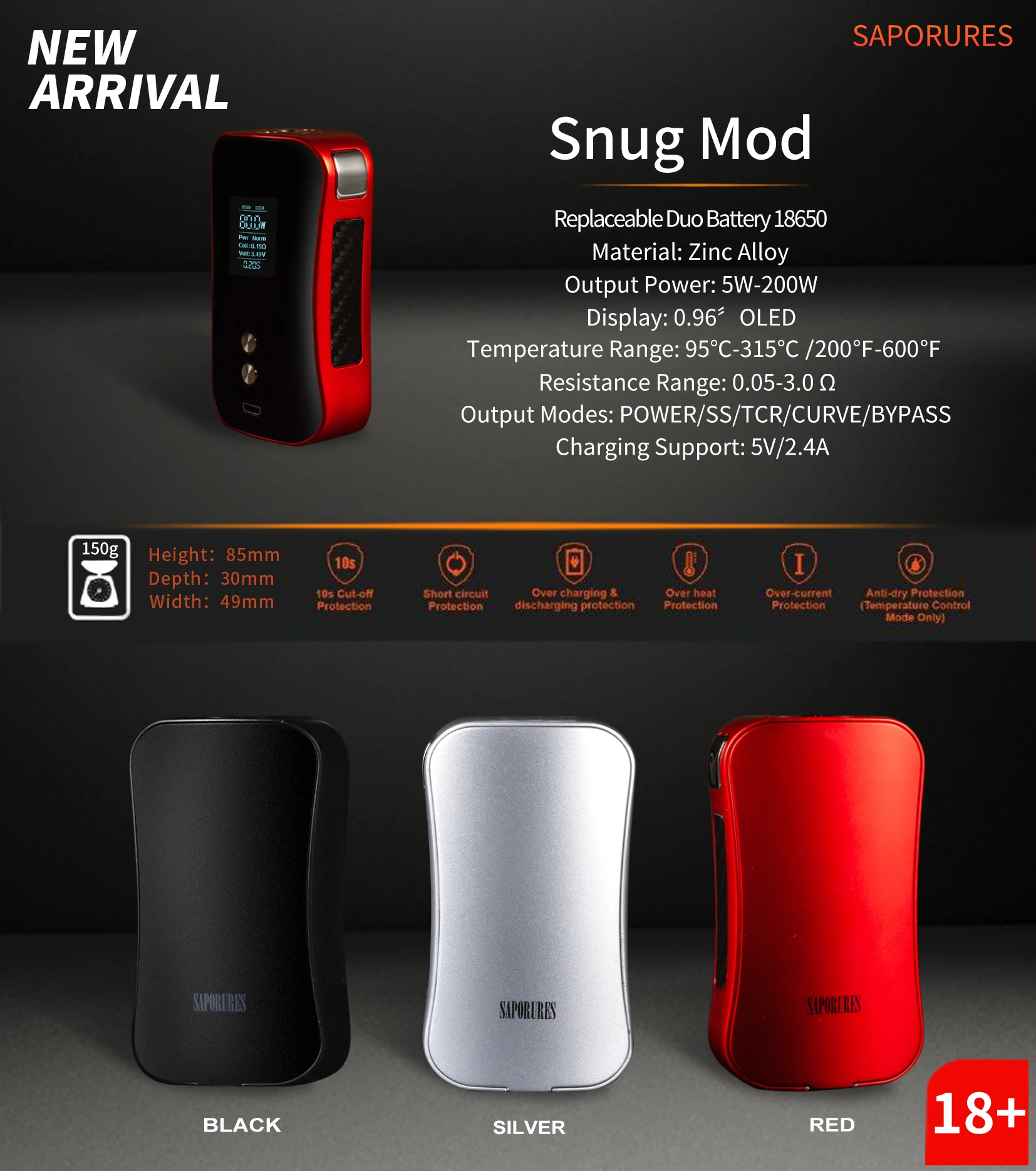  Популярный оригинальный дизайн SNUG MOD Регулируемый 5 Вт-200 Вт бак электронная сигарета стартовый комплект атомайзер CBD