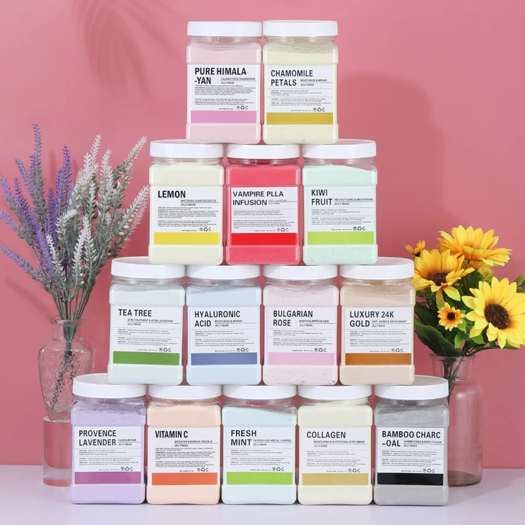 Низкий минимальный заказ OEM на заказ органическое Естественное Отбеливание Jellymask Mascarillasl лицевая индивидуальная этикетка лицо кристалл гидро желе маска порошок