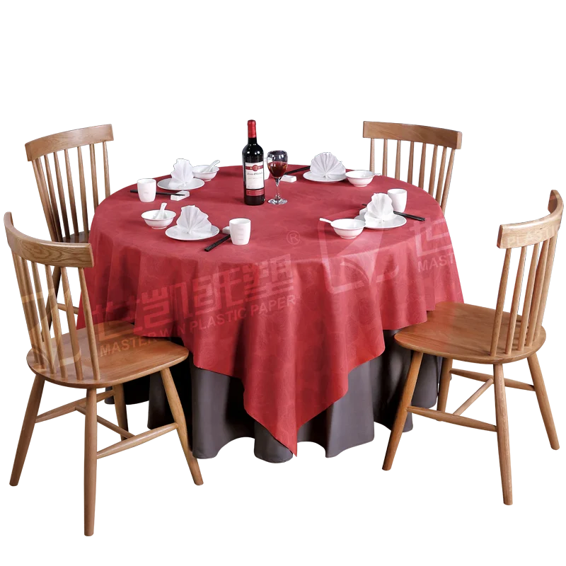 Waterproof Wedding Christmas Camping Party Custom Disposable PPC Red Plastic Rectangle Cover Tablecloth