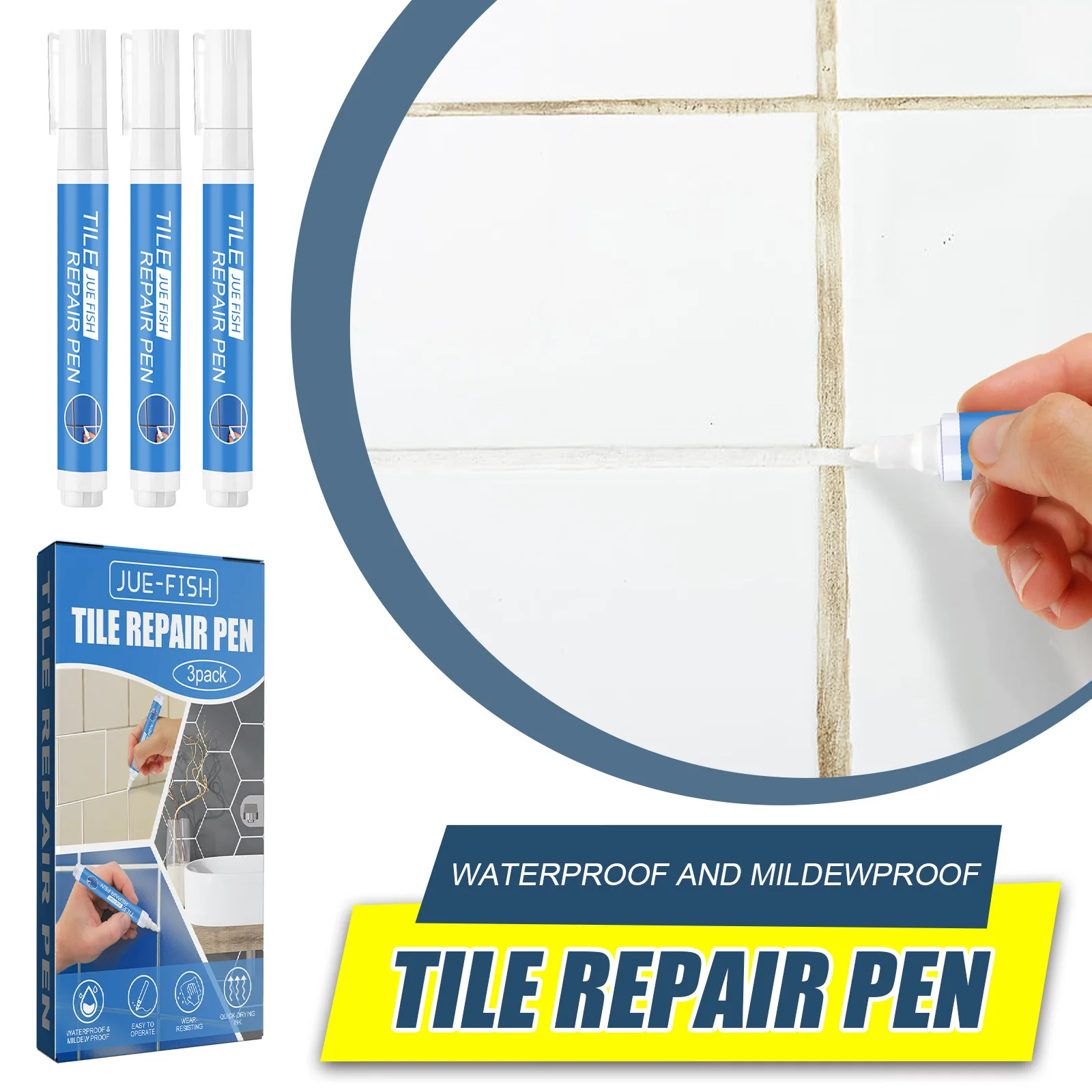 Jue-fish OEM&ODM Marker Tile Repair Waterproof Ceramic Tile Repair Filler Strong Adhesion Tile Repair Pen