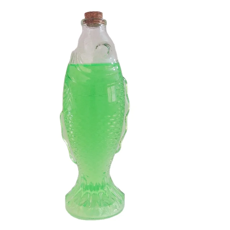 500ml fish shaped glass decanter for vodka whiskey tequila with cork