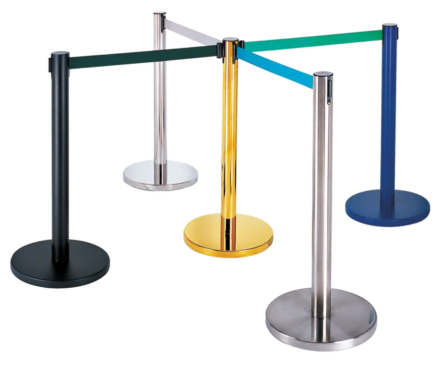 Stainless steel stanchion / queue stanchion with Retractable belt