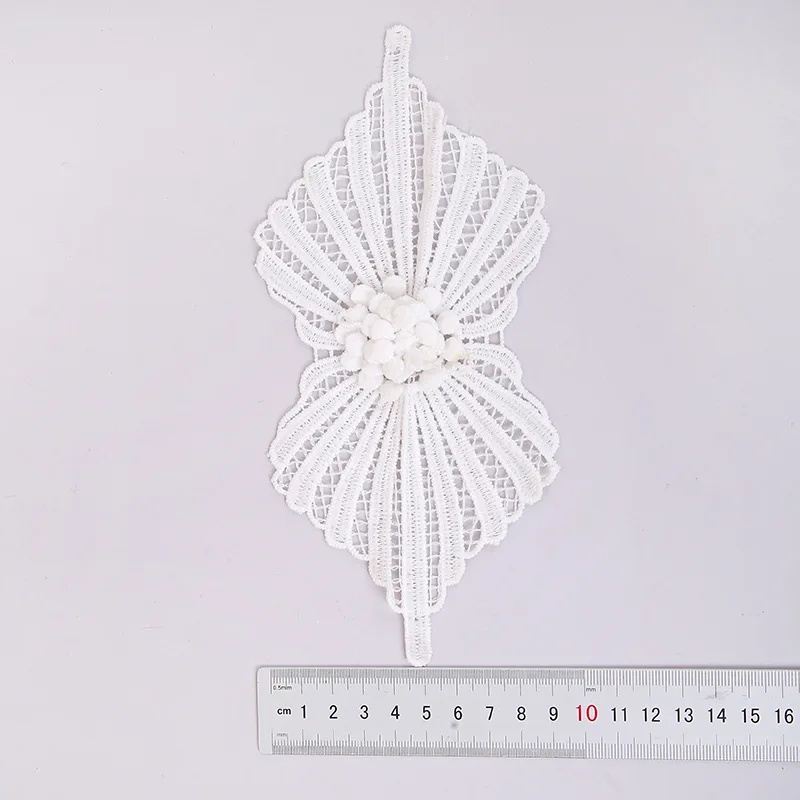 Custom flower Shape accessories Applique guipure Lace Fabric Pair Patch For DIY