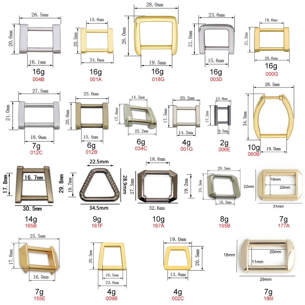 Nolvo World Flat Metal Iron Antique Brass Rectangle Rings Rectangular Slide Adjustable Belt Square Buckle For Bags Strap