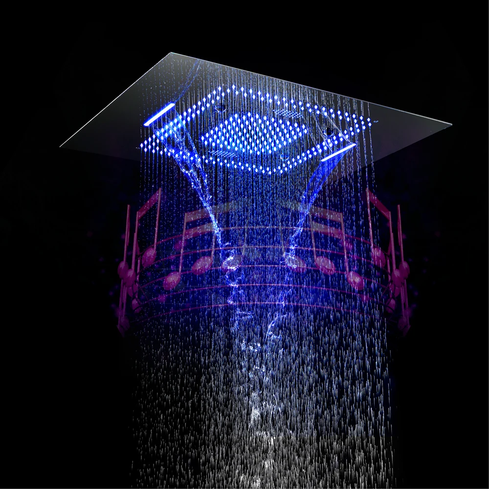 HIDEEP luxury thermostatic  600*800 mm  LED shower faucet set with music speaker system