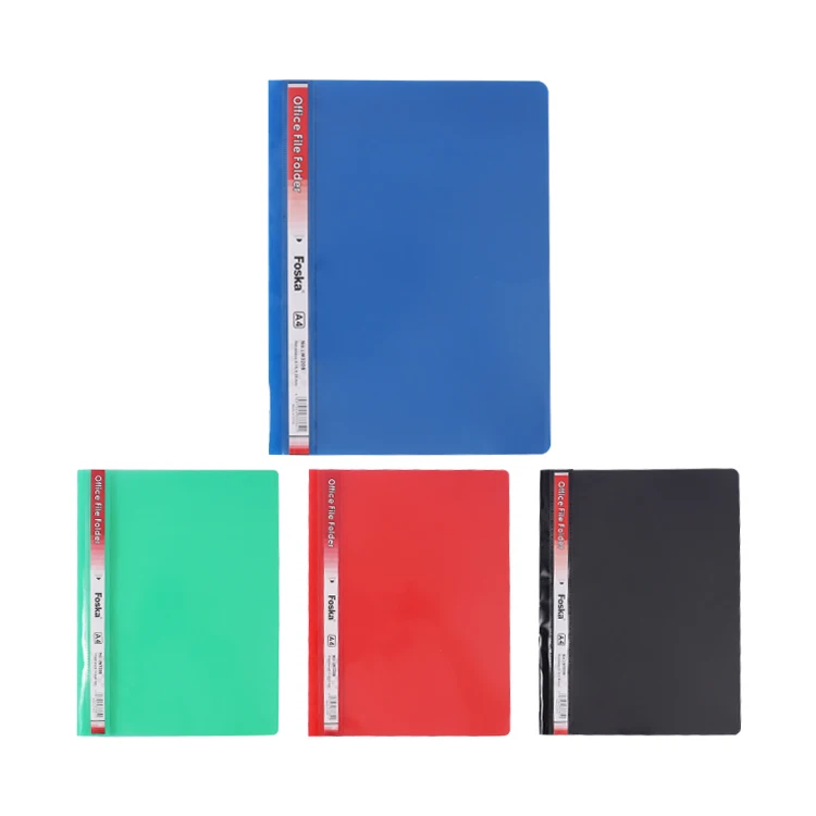 Foska PP File Folders Assorted Colors A4 Letter Size Standard Plastic Fastener File Folder for Schoolwork & Office