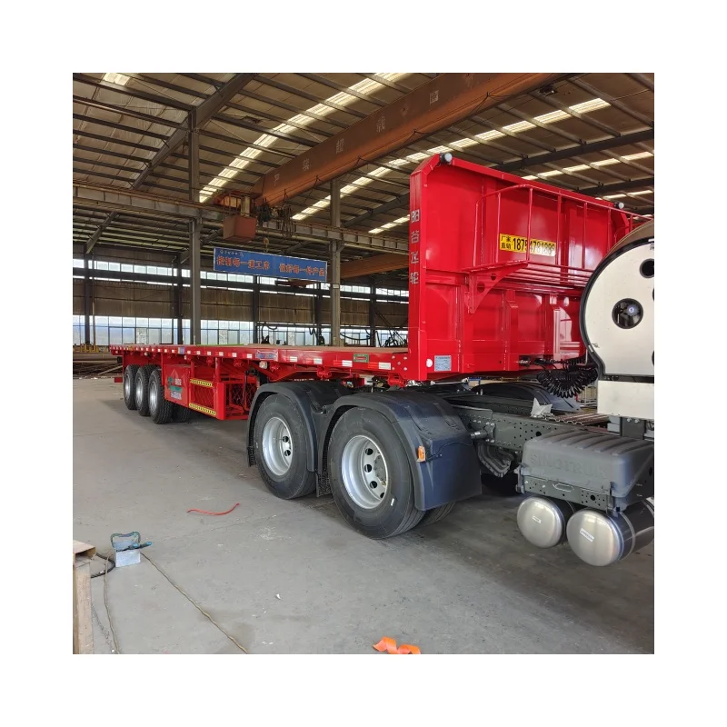 Customer Customization Multi-axles 60 Ton 40 feet 12pcs Flatbed Trailers Headboard Container Trucks Semi Trailer for Sale