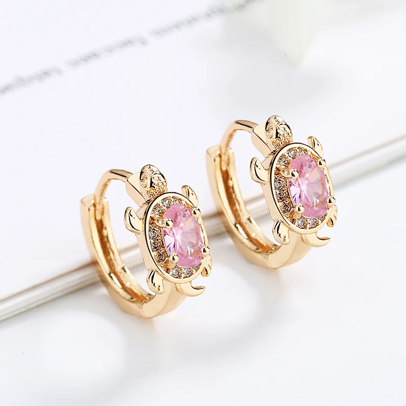 factory price pendientes de moda little gold hoop huggies turtle earrings 2022 jewelry aretes-y-accesori por mayor