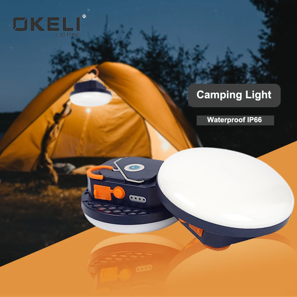 OKELI super bright rechargeable portable camping solar emergency charging led bulb lamp
