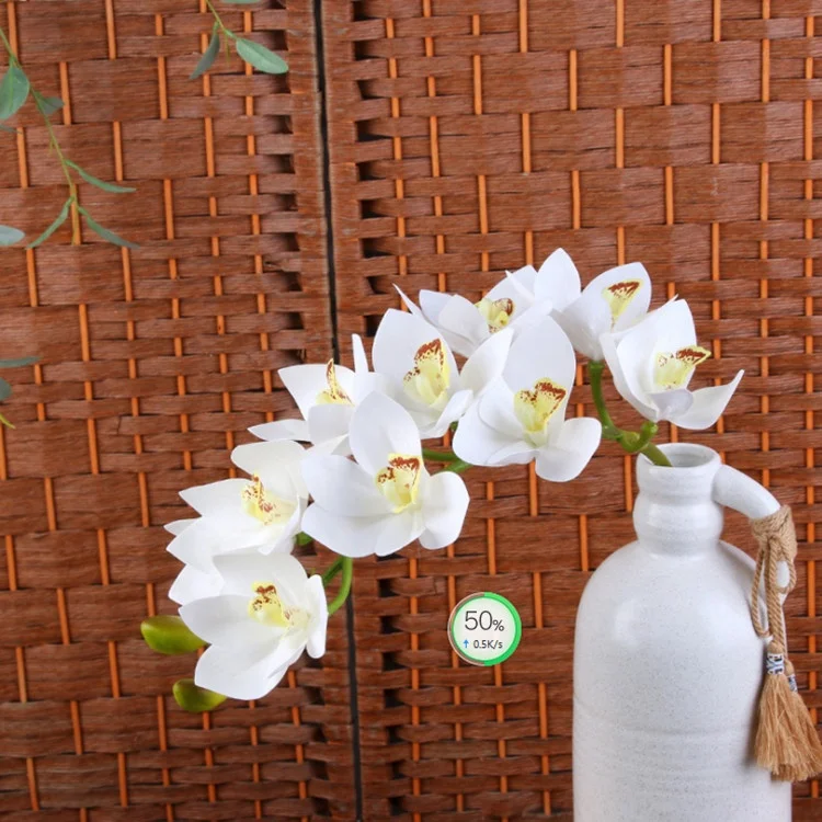 Wholesale high quality real feel latex orchid 3D printing artificial orchid flower for hotel home decoration