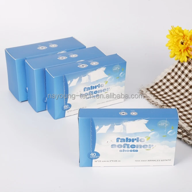 Eco-friendly Laundry Softener Dryer Sheets Fresh Scent Customized Tumble Fabric Softener Dryer Sheet For Daily