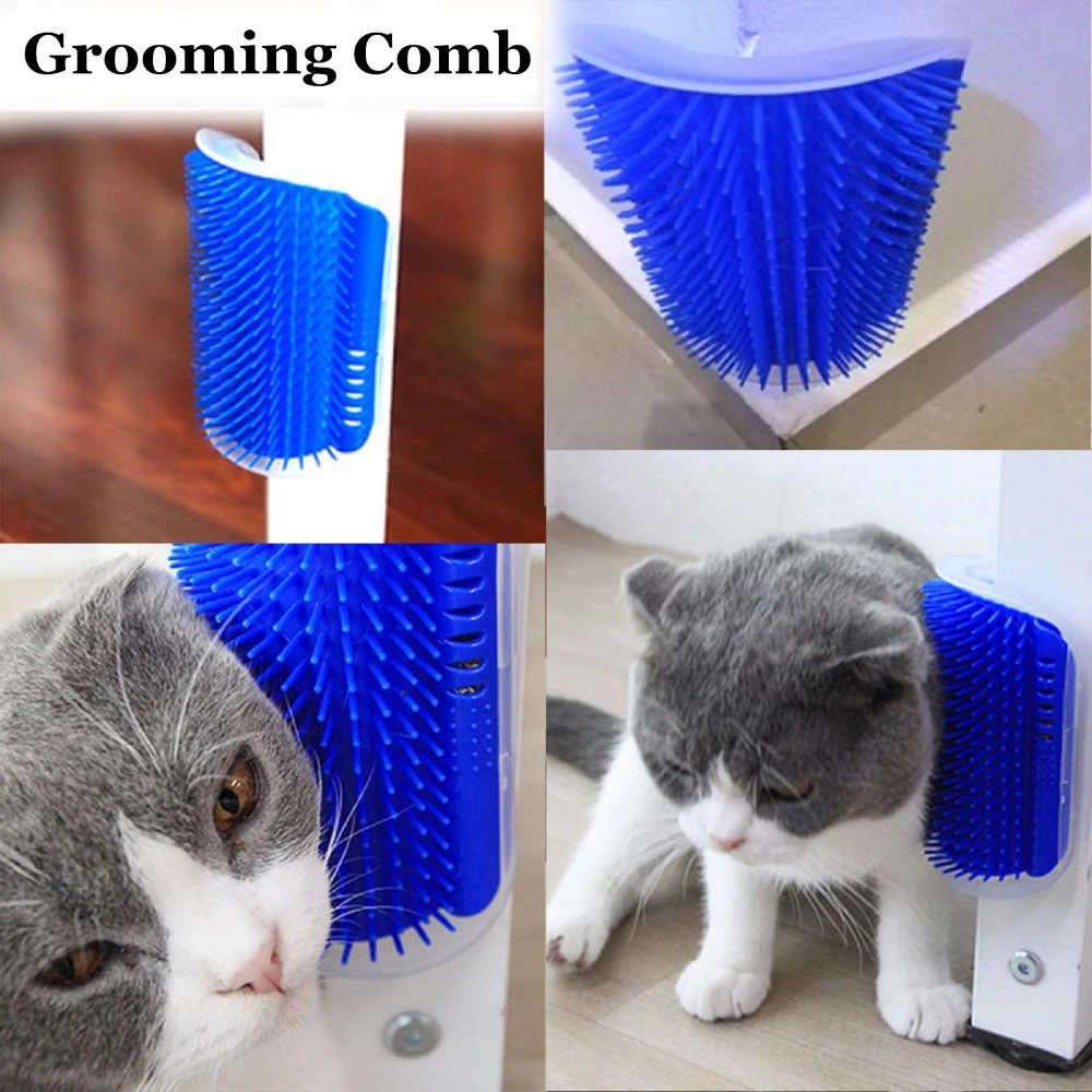 Grooming Tool Hair Removal Massage Comb Interactive Toys wall mounted pet cat wall scratcher