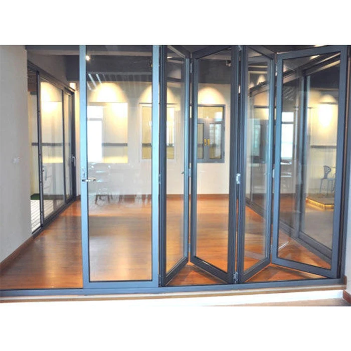 Exterior Bifold Doors Aluminum Profile Patio Tempered Glass Bi