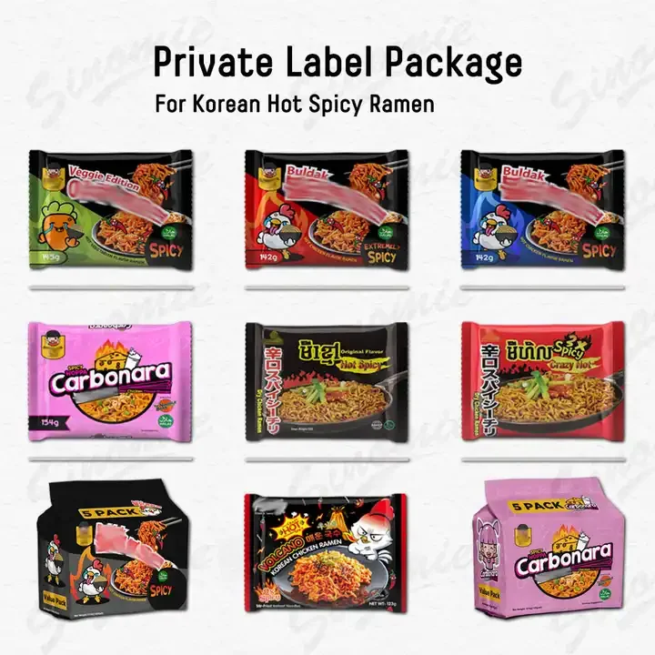 Korean Ramen Noodles Brands SINOMIE Buldak 2x Spicy Noodles Ramen Korean Instant Noodles