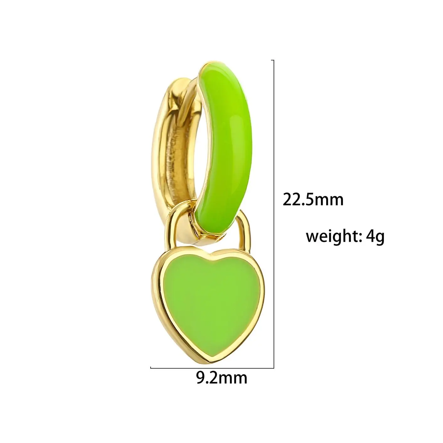 EYIKA Colorful Neon Enamel Heart Drop Earrings Women Accessories Y2K Statement Jewelry Paved Zircon Heart Dangle Earrings