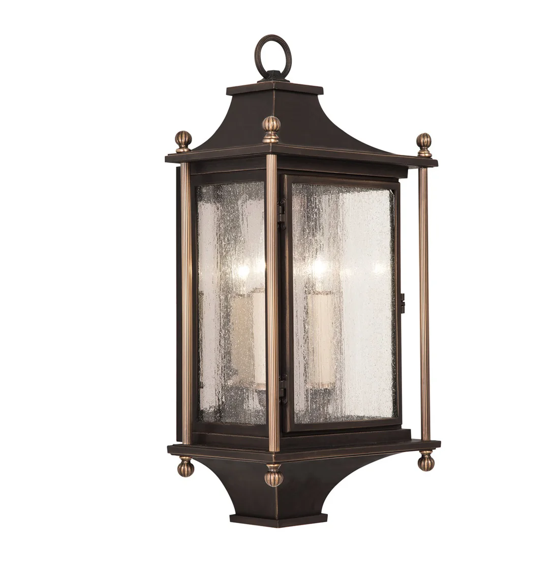 
Classical lights Bronze/weather grey 2X60w outdoor wall lighting clear seeded 