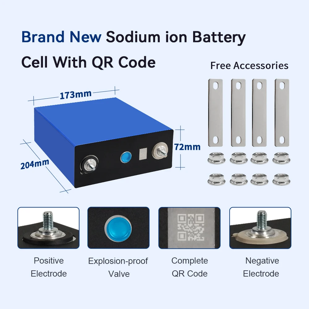 High Quality Factory Price 210Ah 3.1V Brand New Sodium Ion Battery Discharge Prismatic Na Ion Battery Cell