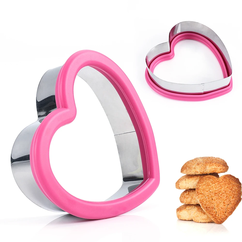 New Arrivals Cake Decorating Custom Metal Heart Shape Pink Baby Kid Cookie Press Cutters