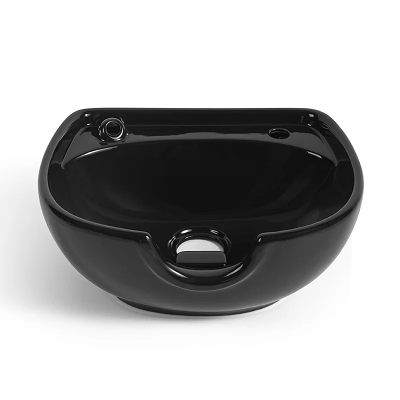 Beauty Hair Salon Equipment Hairdressing Ceramic Shampoo Basin JX-019 Black and White Salon Furniture Carton Box OEM Service