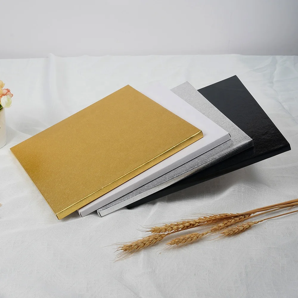 Wholesale Print Christmas Disposable 10 inch 12 inch 14 inch Silvery White Gold Round Square Cake Board Custom